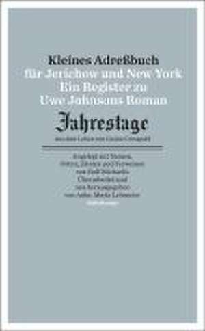 Kleines Adressbuch für Jerichow und New York de Rolf Michaelis