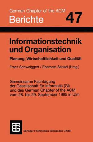 Informationstechnik und Organisation: Planung, Wirtschaftlichkeit und Qualität de Schweiggert