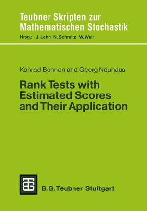 Rank Tests with Estimated Scores and Their Application de Konrad Behnen