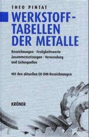 Werkstofftabellen der Metalle de Theo Pintat