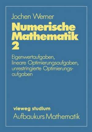 Numerische Mathematik: Eigenwertaufgaben, lineare Optimierungsaufgaben, unrestringierte Optimierungsaufgaben de Jochen Werner