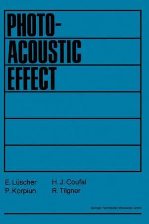 Photoacoustic Effect Principles and Applications: Proceedings of the First International Conference on the Photoacoustic Effect in Germany de E. Lüscher