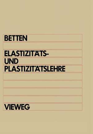 Elastizitäts- und Plastizitätslehre: Mit über 200 Übungsaufgaben und vollständig ausgearbeiteten Lösungen de Josef Betten