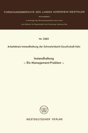 Instandhaltung: Ein Management-Problem de Kenneth A. Loparo