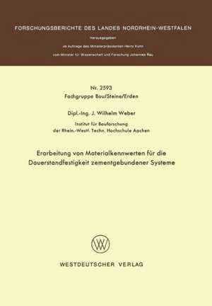 Erarbeitung von Materialkennwerten für die Dauerstandfestigkeit zementgebundener Systeme de Johannes Wilhelm Weber