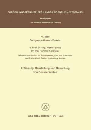 Erfassung, Beurteilung und Bewertung von Deckschichten de Werner Leins