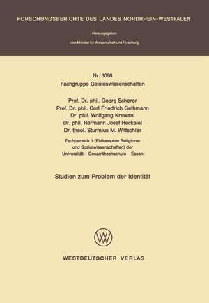 Studien zum Problem der Identität de Georg Scherer