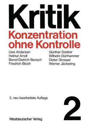 Konzentration ohne Kontrolle de Dieter Grosser