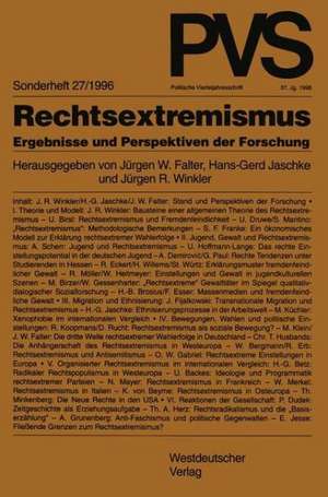 Rechtsextremismus: Ergebnisse und Perspektiven der Forschung de Jürgen W. Falter