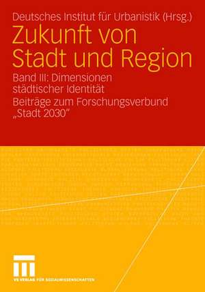 Zukunft von Stadt und Region: Band III: Dimensionen städtischer Identität. Beiträge zum Forschungsverbund "Stadt 2030" de Deutsches Institut f. Urbanistik