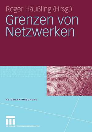 Grenzen von Netzwerken de Roger Häußling