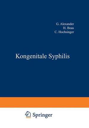 Kongenitale Syphilis de G. Alexander