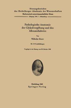 Pathologische Anatomie der Glykolvergiftung und des Alloxandiabetes de W. Doerr