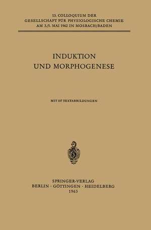 Induktion und Morphogenese: Colloquium am 3.-5. Mai 1962 de F. E. Lehmann