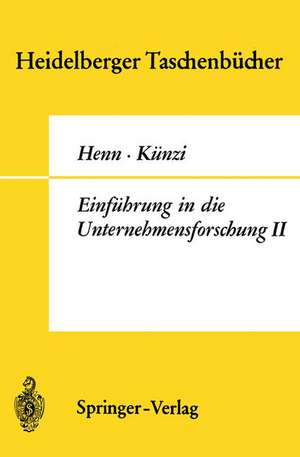 Einführung in die Unternehmensforschung II de R. Henn