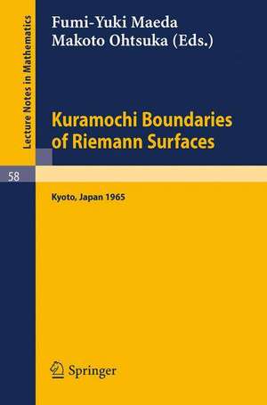 Kuramochi Boundaries of Riemann Surfaces: A Symposium held at the Research Institute for Mathematical Sciences, Kyoto University, October 1965 de Fumi-Yuki Maeda