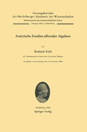 Analytische Familien affinoider Algebren de Reinhardt Kiehl