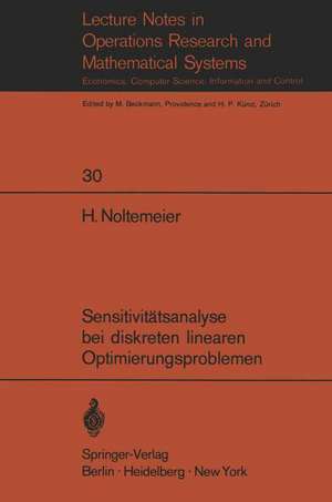 Sensitivitätsanalyse bei diskreten linearen Optimierungsproblemen de H. Noltemeier