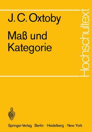 Maß und Kategorie de J. C. Oxtoby