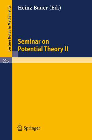 Seminar on Potential Theory II de H. Bauer