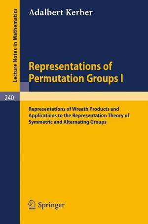 Representations of Permutation Groups I: Representations of Wreath Products and Applications to the Representation Theory of Symmetric and Alternating Groups de A. Kerber