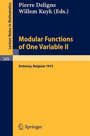 Modular Functions of One Variable II: Proceedings International Summer School, University of Antwerp, RUCA, July 17 - August 3, 1972 de P. Deligne