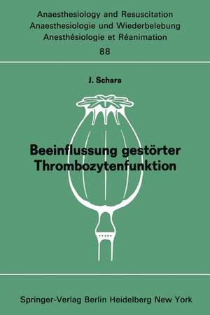 Beeinflussung gestörter Thrombozytenfunktion: durch Aspartate und postoperative Thromboseprophylaxe Kolloquium am 9. März 1974 in Kettwig an der Ruhr de J. Schara