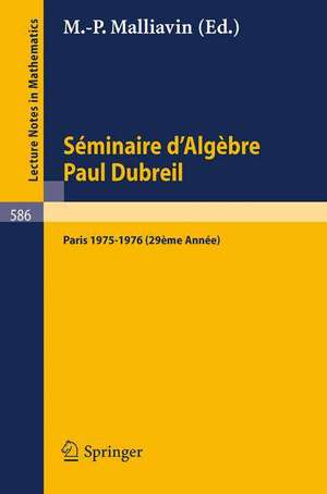 Séminaire d'Algèbre Paul Dubreil: Paris 1975-1976 29ème Année de M. P. Malliavin