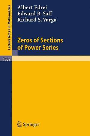 Zeros of Sections of Power Series de A. Edrei