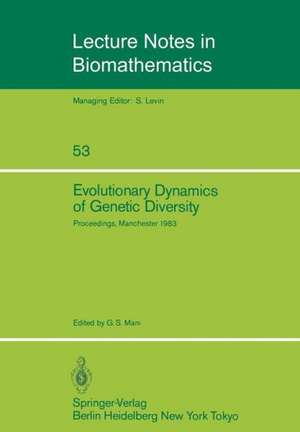 Evolutionary Dynamics of Genetic Diversity: Proceedings of a Symposium held in Manchester, England, March 29–30, 1983 de G. S. Mani