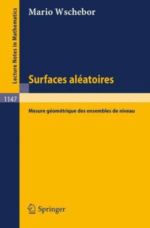 Surfaces Aleatoires: Mesure Geometrique des Ensembles de Niveau de Mario Wschebor