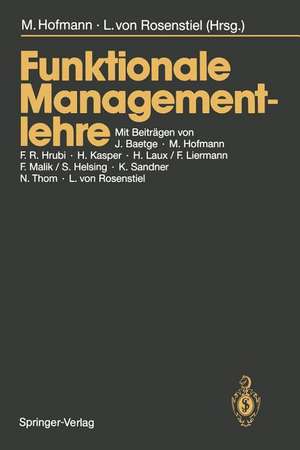 Funktionale Managementlehre de Michael Hofmann