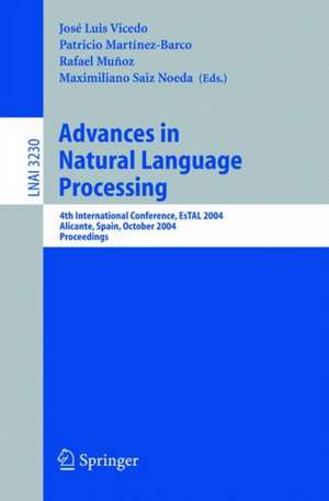 Advances in Natural Language Processing: 4th International Conference, EsTAL 2004, Alicante, Spain, October 20-22, 2004. Proceedings de José Luis Vicedo