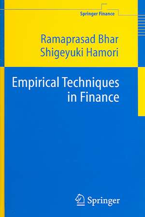 Empirical Techniques in Finance de Ramaprasad Bhar