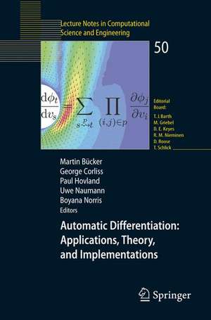 Automatic Differentiation: Applications, Theory, and Implementations de H. Martin Bücker