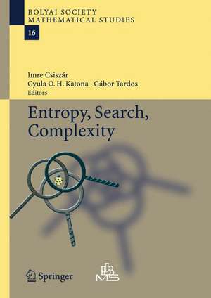 Entropy, Search, Complexity de Imre Csiszár