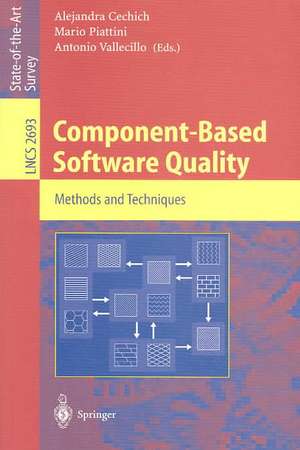 Component-Based Software Quality: Methods and Techniques de Alejandra Cechich