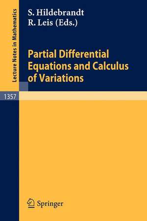 Partial Differential Equations and Calculus of Variations de Stefan Hildebrandt