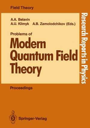 Problems of Modern Quantum Field Theory: Invited Lectures of the Spring School held in Alushta USSR, April 24 – May 5, 1989 de Aleksandr A. Belavin