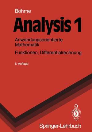 Analysis 1: Anwendungsorientierte Mathematik. Funktionen, Differentialrechnung de Gert Böhme