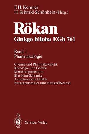 Rökan Ginkgo biloba EGb 761: Band 1: Pharmakologie de C. Ebenezer