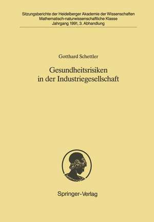 Gesundheitsrisiken in der Industriegesellschaft: Vorgetragen in der Sitzung vom 1. Dezember 1990 de Gotthard Schettler