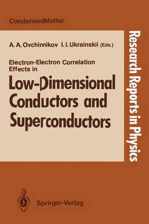 Electron-Electron Correlation Effects in Low-Dimensional Conductors and Superconductors de Alexandr A. Ovchinnikov