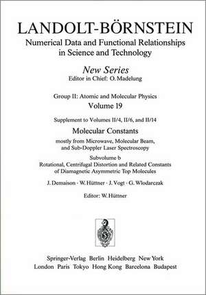 Rotational, Centrifugal Distortion and Related Constants of Diamagnetic Asymmetric Top Molecules / Rotations-, Zentrifugalaufweitungs- und verwandte Konstanten diamagnetischer asymmetrischer Molekeln de J. Demaison