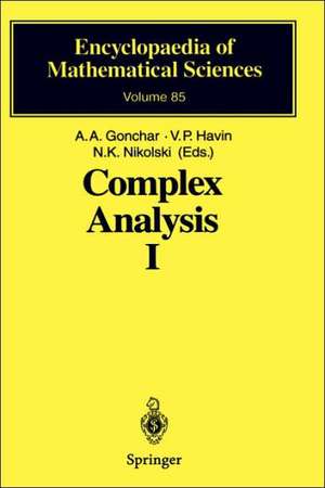 Complex Analysis I: Entire and Meromorphic Functions Polyanalytic Functions and Their Generalizations de A.A. Gonchar