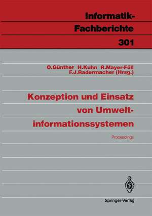 Konzeption und Einsatz von Umweltinformationssystemen: Proceedings de Oliver Günther