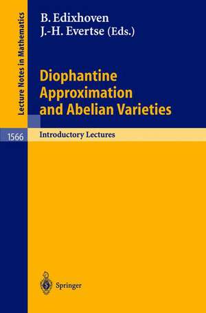 Diophantine Approximation and Abelian Varieties: Introductory Lectures de Bas Edixhoven