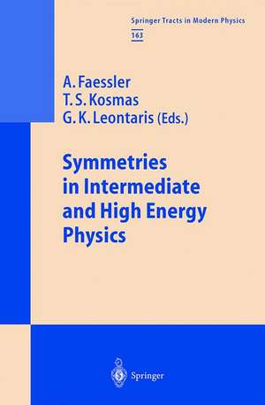 Symmetries in Intermediate and High Energy Physics de A. Faessler