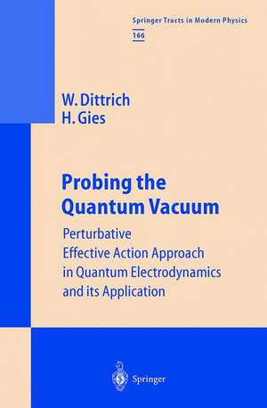 Probing the Quantum Vacuum: Perturbative Effective Action Approach in Quantum Electrodynamics and its Application de Walter Dittrich