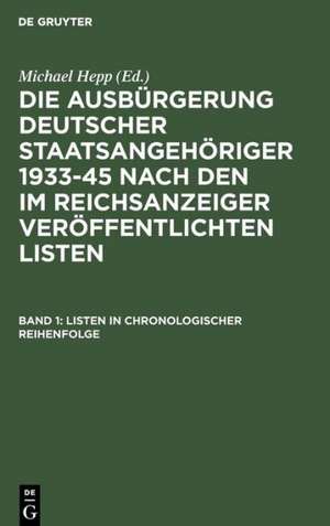 Listen in chronologischer Reihenfolge / Lists in chronological order de Michael Hepp